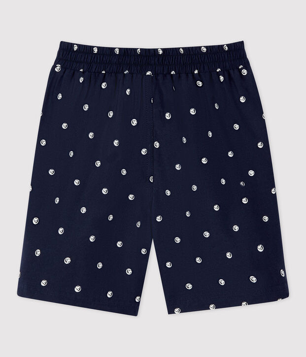 Ba&ntilde;ador reciclado estampado para ni&ntilde;o azul/blanco