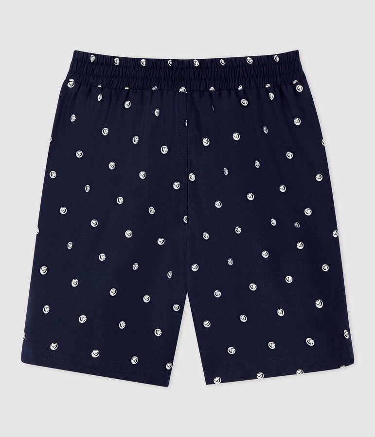 Ba&ntilde;ador reciclado estampado para ni&ntilde;o azul/blanco