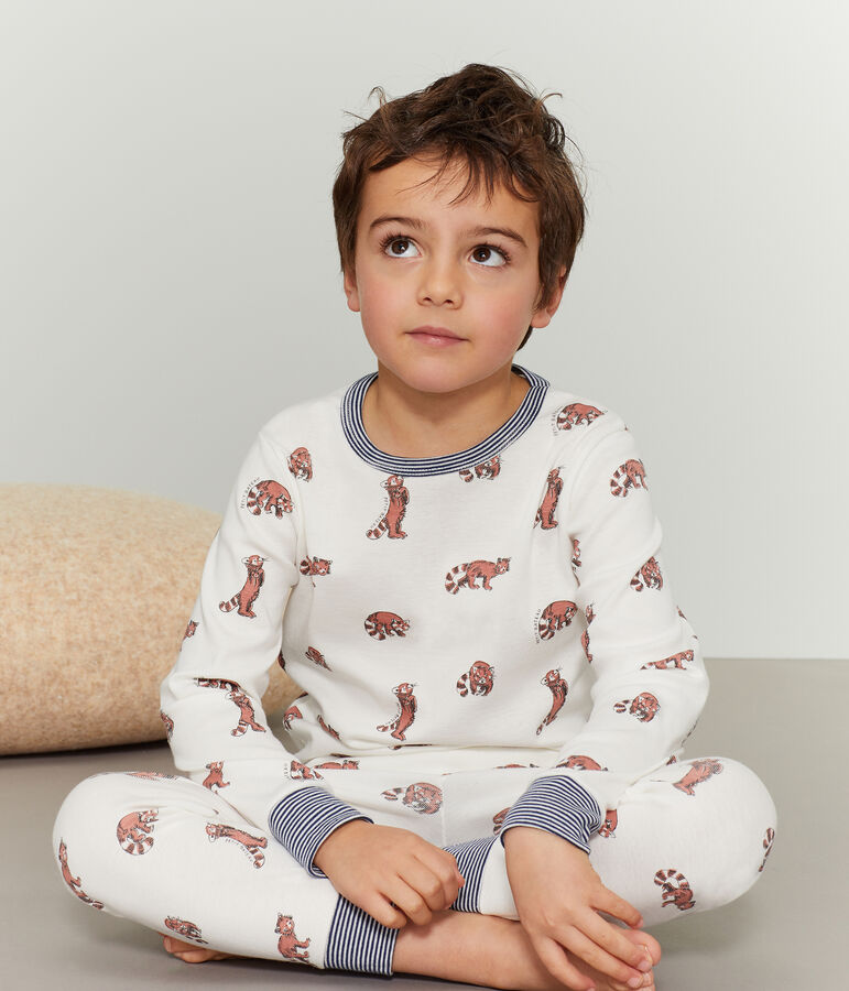 Pijama de punto para ni&ntilde;o blanco/multicolor
