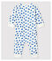 Pijama enterizo de gatitos de bebé de tejido tubular blanco MARSHMALLOW/blanco MULTICO