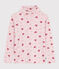 Camiseta infantil de cuello alto de algodón estampado rosa JOLI/blanco MULTICO