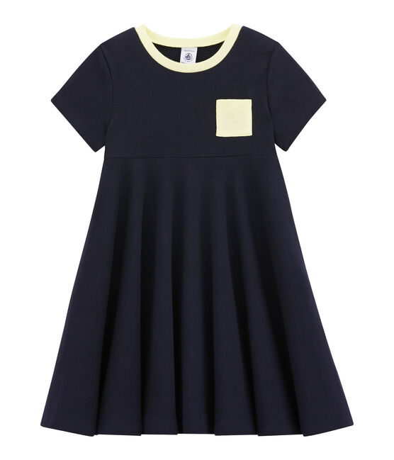 Vestido en jersey ligero para niña azul Abysse