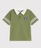 Polo infantil de algod&oacute;n de manga corta verde OLIVINE