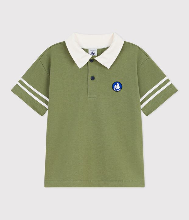 Polo infantil de algod&oacute;n de manga corta OLIVINE