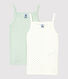 Juego de 2 camisas de tirantes caladas de niña de algodón orgánico