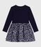 Vestido infantil de manga larga de algodón azul SOIR/ MULTICO