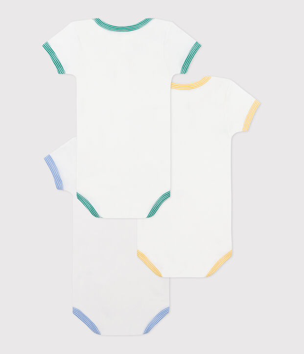 Juego de 3 bodis de algod&oacute;n de manga corta con animales para beb&eacute; multicolor