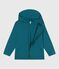 Sudadera infantil de algodón liso con capucha y cremallera verde DRAGONFLY