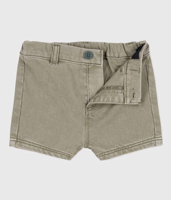 Shorts de tejido vaquero para bebé verde MARECAGE