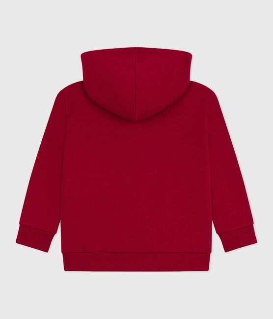 Sudadera infantil de algodón liso con cremallera AMARANTE