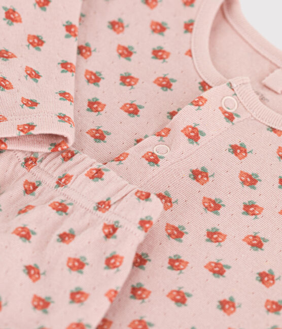 Conjunto de túbico con estampado de flores para bebé rosa SALINE/blanco MULTICO