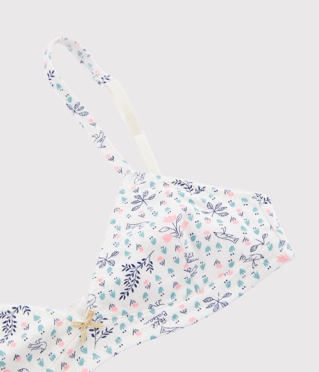 Sujetador con relleno para chica blanco/multicolor