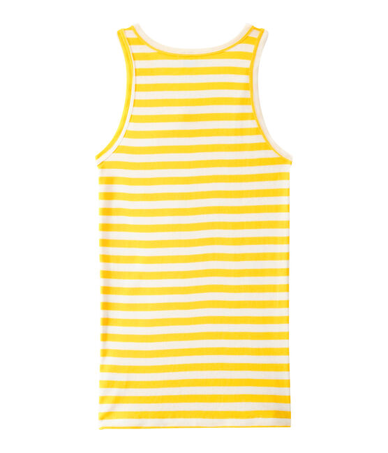 Camiseta de mujer en canalé original de rayas amarillo SHINE/blanco MARSHMALLOW