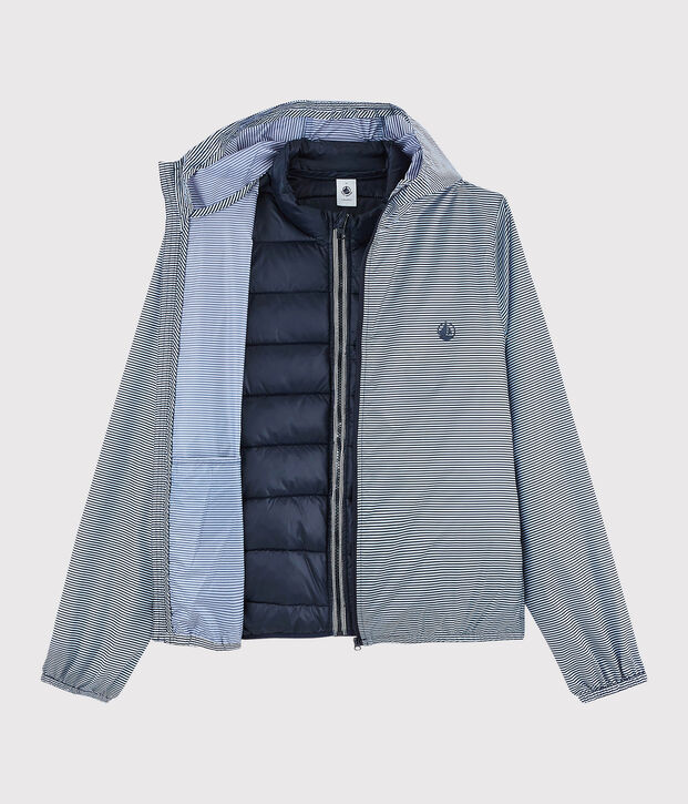 Cortavientos 3 en 1 reciclado para mujer azul/blanco