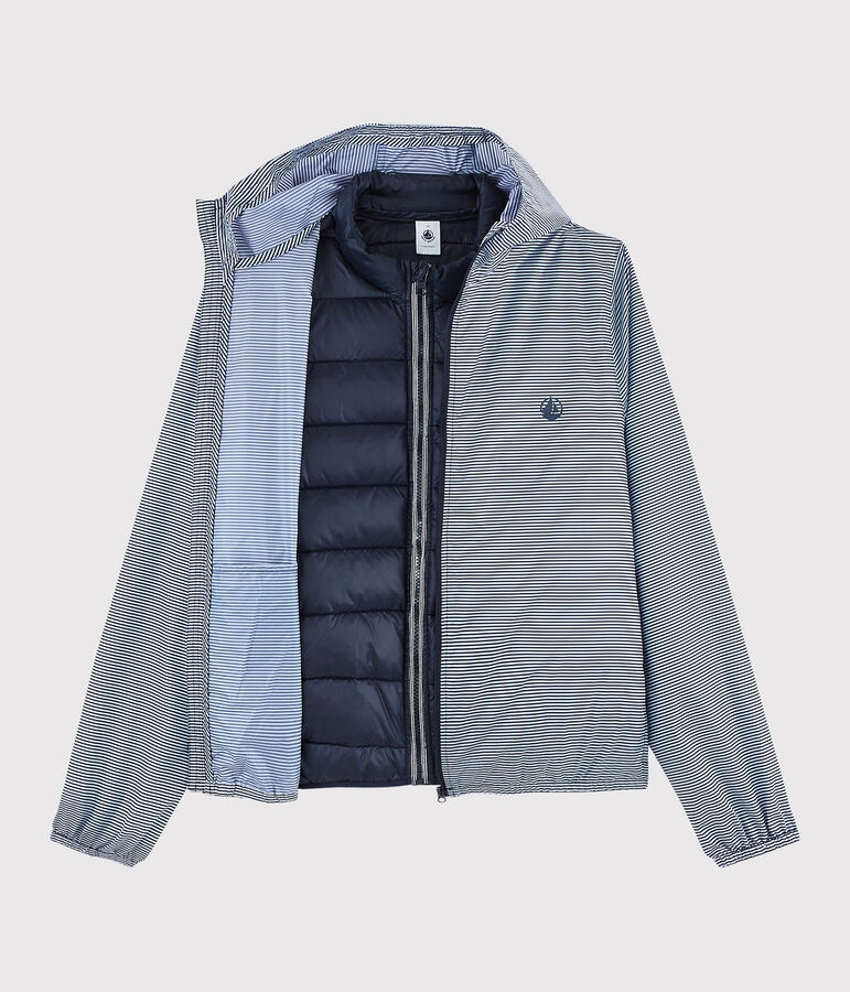 Cortavientos 3 en 1 reciclado para mujer azul/blanco