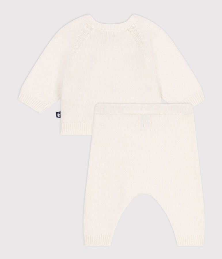 Conjunto de 2 piezas de punto tricotado con corazones bordados para beb&eacute; rojo/rojo