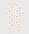 Pijama de algodón con cuello pétalo de frutas para bebé blanco MARSHMALLOW/blanco MULTICO