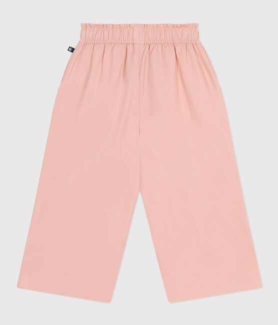 Pantalón ancho de lona de algodón para niña rosa SALINE