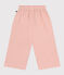 Pantalón ancho de lona de algodón para niña rosa SALINE