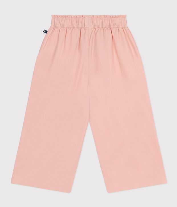 Pantal&oacute;n ancho de lona de algod&oacute;n para ni&ntilde;a rosa