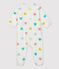 Mono pijama con corazones de bebé de tejido polar blanco MARSHMALLOW/blanco MULTICO