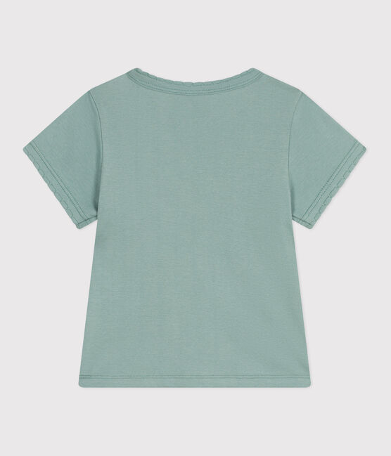 Camiseta infantil lisa de manga corta de algodón verde PAUL