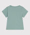 Camiseta infantil lisa de manga corta de algodón verde PAUL