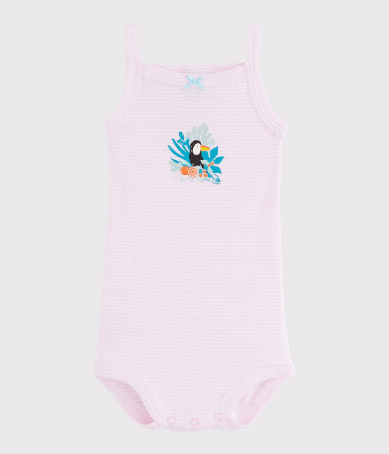 Bodi de tirantes de bebé de niña rosa DOLL/blanco ECUME