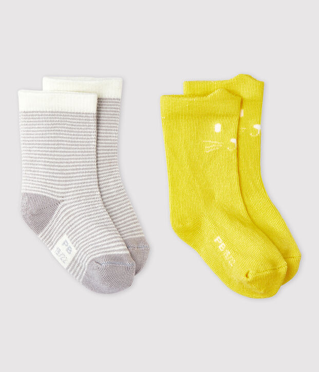 Lote de 2 pares de calcetines con estampado de beb&eacute; ni&ntilde;a multicolor
