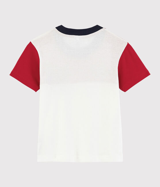 Camiseta de manga corta de algodón de niño rojo TERKUIT/blanco MARSHMALLOW