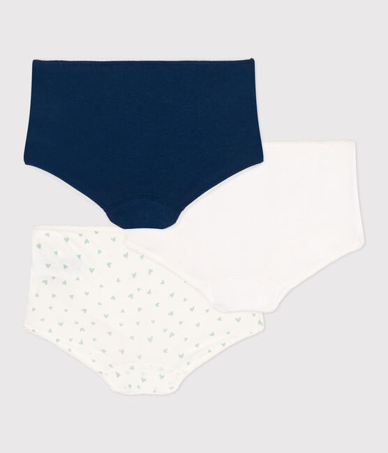 Juego de 3 culottes infantiles de algodón y elastano con estampado de corazones variante 1