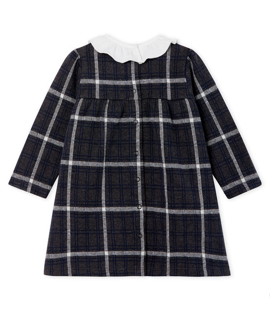 Vestido de manga larga de cuadros para bebé niña negro CITY/blanco MULTICO CN