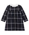 Vestido de manga larga de cuadros para bebé niña negro CITY/blanco MULTICO CN