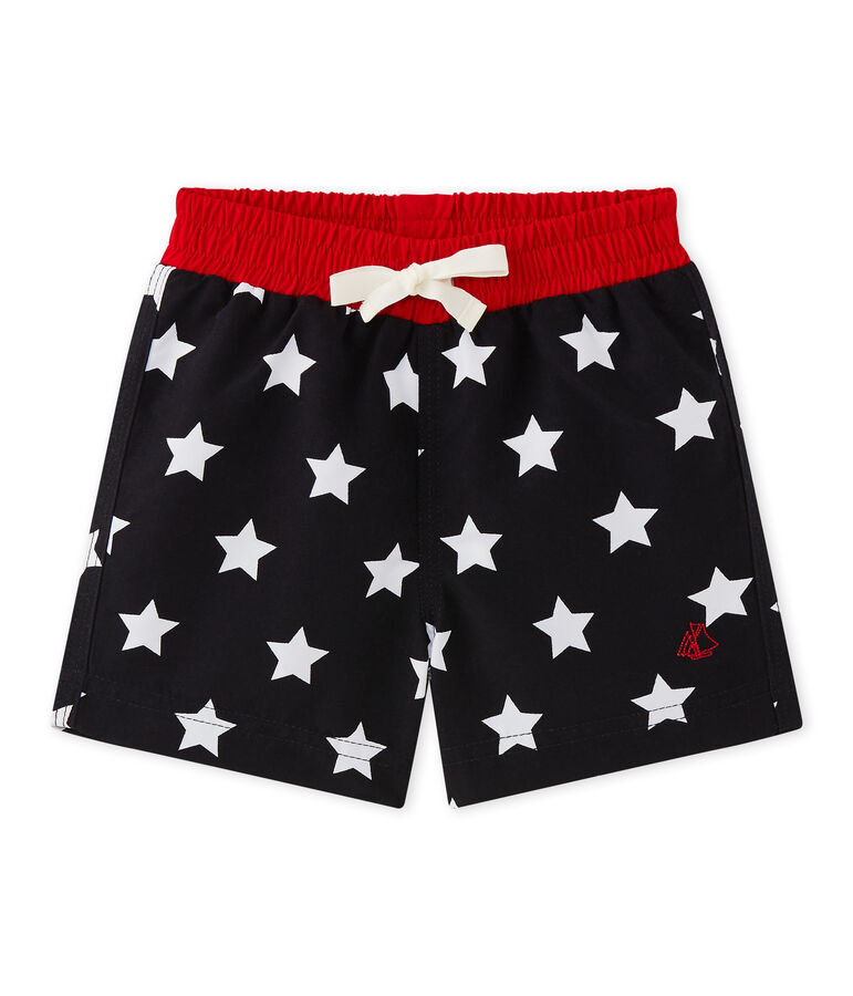 Shorts de playa estampados para beb&eacute; ni&ntilde;o azul/blanco