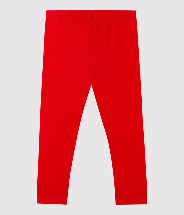 Leggings de algod&oacute;n org&aacute;nico de beb&eacute; rojo
