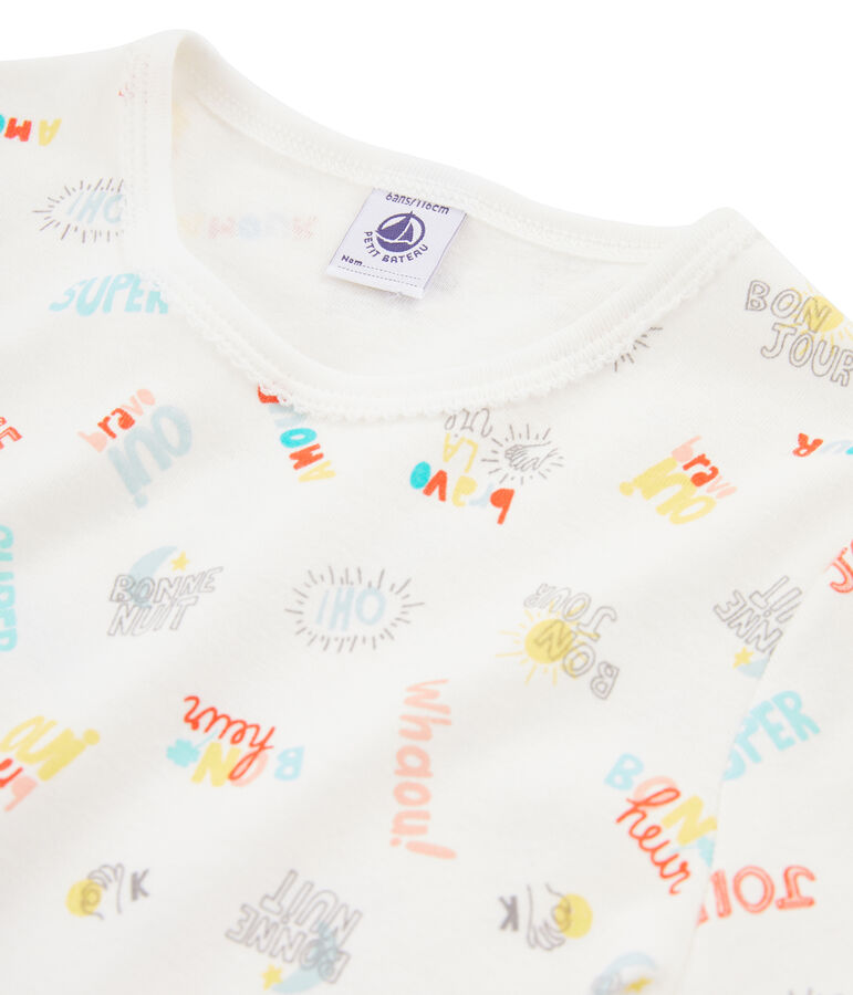 Pijama de punto para ni&ntilde;a blanco MARSHMALLOW/blanco MULTICO