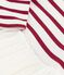 Vestido de dos materiales de manga larga para bebé rojo MILK/ AMARANTE