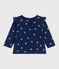 Blusa de algodón de manga larga con estampado de flores para bebé azul MEDIEVAL/blanco MULTICO