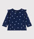 Blusa de algodón de manga larga con estampado de flores para bebé