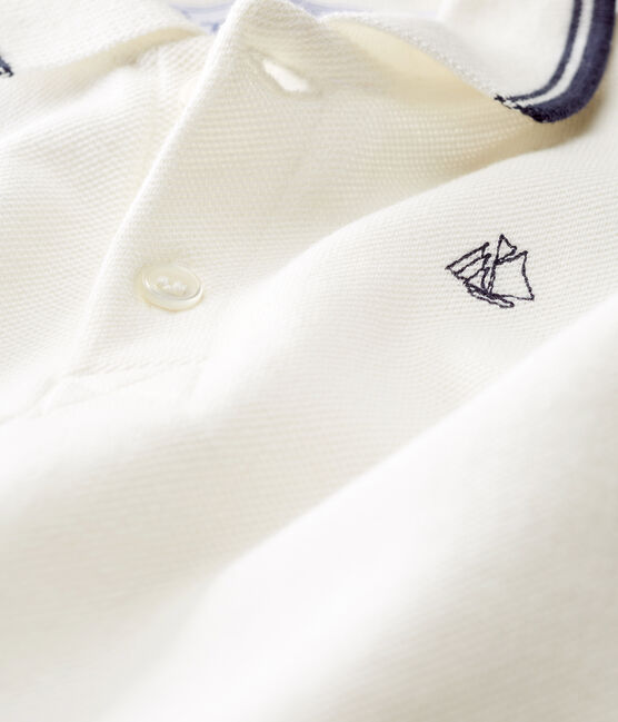 Mono corto polo para bebé niño blanco MARSHMALLOW