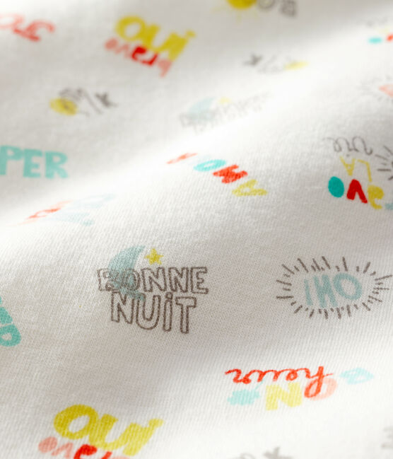 Pijama de muletón para bebé blanco MARSHMALLOW/blanco MULTICO