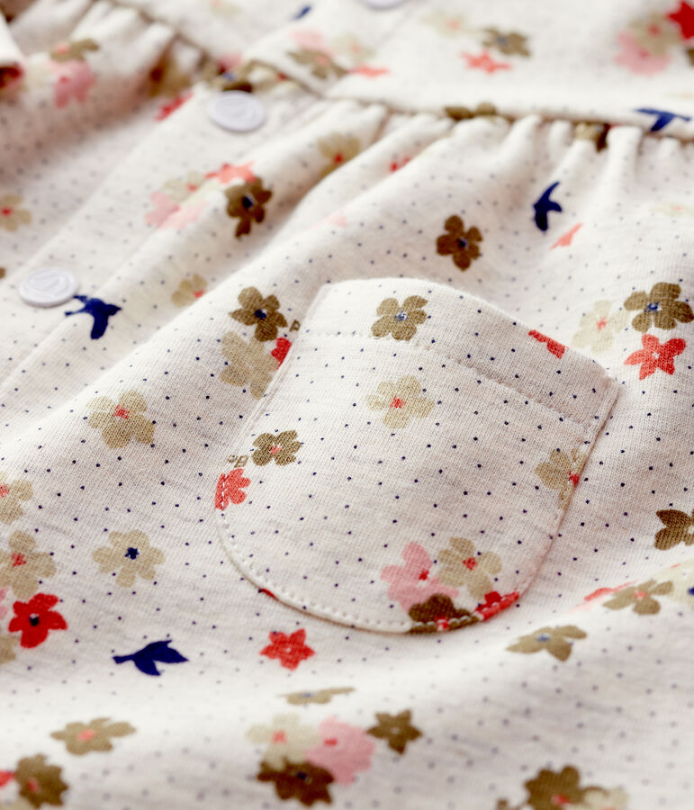 Vestido acolchado de beb&eacute; beige MONTELIMAR/blanco MULTICO