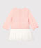 Vestido de muletón de bebé. rosa MINOIS/blanco MARSHMALLOW