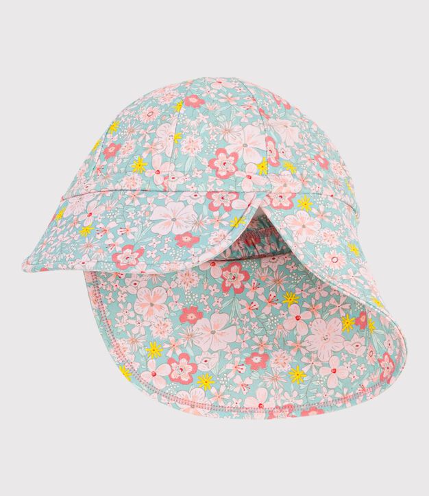 Sombrero con protecci&oacute;n frente a los rayos UV y estampado de flores para beb&eacute; azul/multicolor