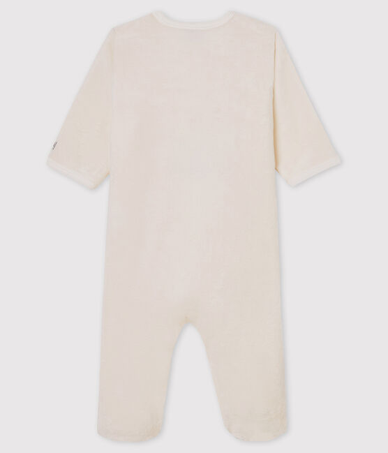Mono pijama de bebé de ositos de tejido polar blanco MARSHMALLOW
