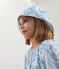 Capeline enfant fille en popeline imprimé azul MARSHMALLOW/ PORCELANA