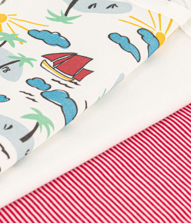 Juego de 3 bodis de algod&oacute;n de manga corta de exploradores multicolor