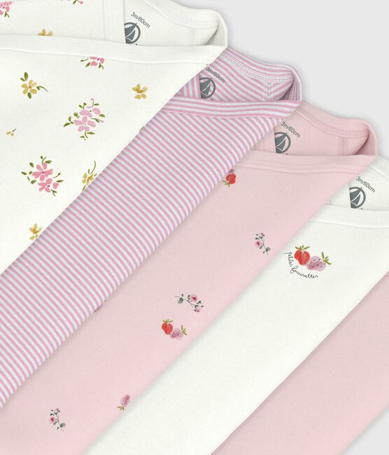 Juego de bodies cruzados y estampados de manga larga de algodón para bebé variante 1