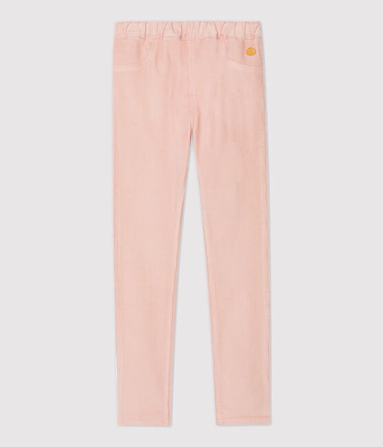 Pantalón slim de terciopelo de niña rosa MINOIS