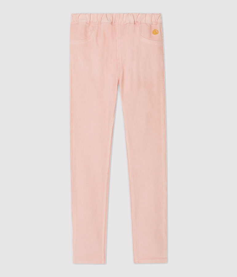 Pantal&oacute;n slim de terciopelo de ni&ntilde;a rosa MINOIS